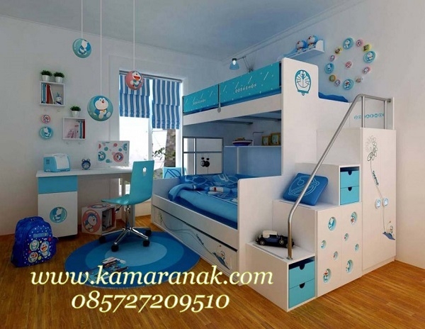 Gambar Tempat Tidur Tingkat Doraemon ( sumber : www.kamaranak.com )