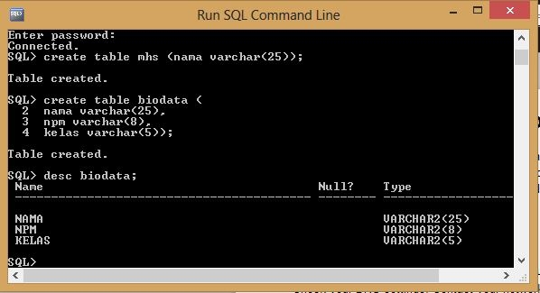 Oracle Database Command Line Membuat Data Menggunakan Aplikasi Oracle (Command Line SQL ...