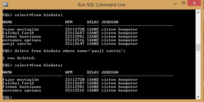 Membuat Data Menggunakan Aplikasi Oracle (Command Line SQL  Membuat Data Menggunakan Aplikasi Oracle (Command Line SQL