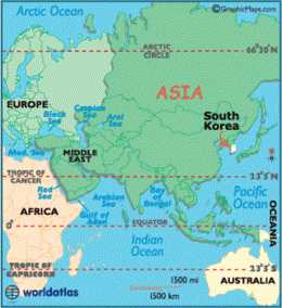 Lokasi Korea Selatan (sumber: worldatlas.com)