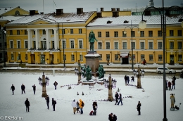 Snowy square