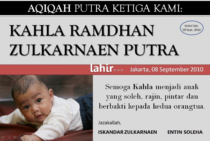 Ucapan Syukuran kelahiran bayi untuk acara Aqiqah atau