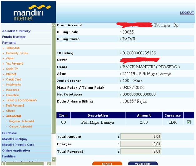 Menyetor Pajak Lewat Internet Banking Mandiri Kompasiana Com