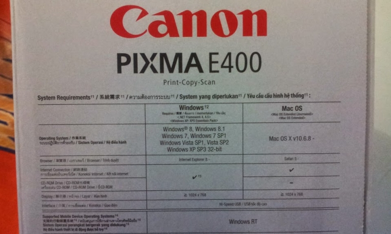 canon printer pixma e400 memudahkan