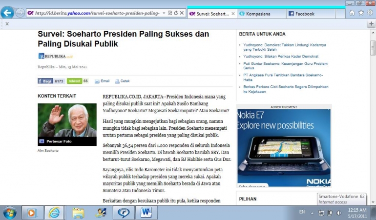 Survei: Soeharto Presiden paling disukai publik.