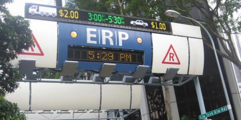 Foto ilustrasi Electronic Road Pricing (ERP) di Singapura. (KOMPAS.com)