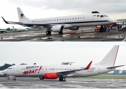 Pesawat untuk Kampanye Nasdem (atas) dan PDIP (bawah) (Sumber detik.com)