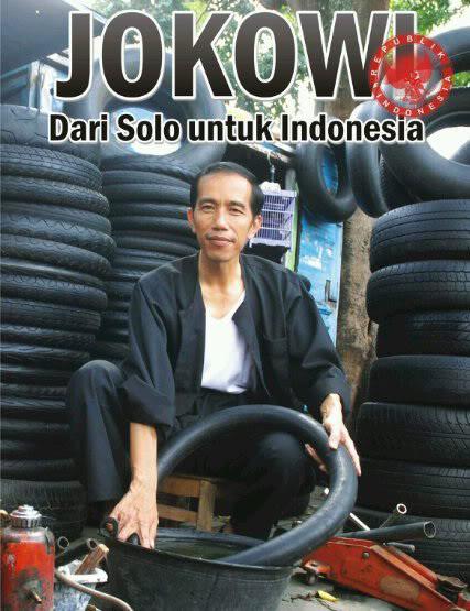 Jokowi Menambal Ban (Sumber gambar: sini)