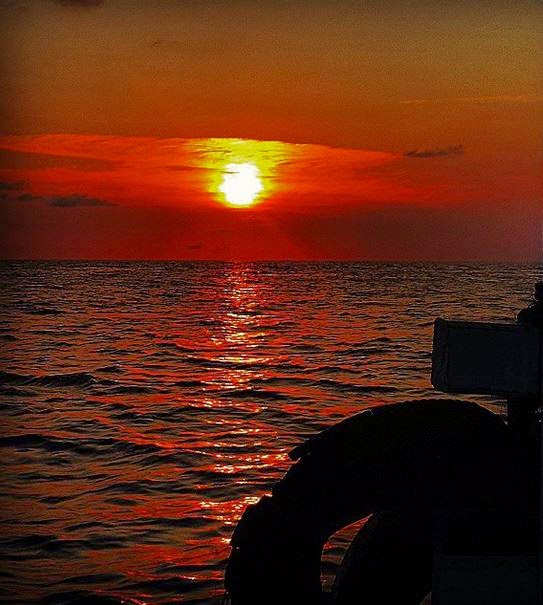 11 Teknik Catan Pemandangan Waktu Senja Di Tepi Laut Foto Pemandangan Hd