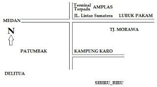 Peta Jalur Medan - Lubuk Pakam dari Jalan Lintas Sumatera dan dari Jalan Kampung Karo - Patumbak