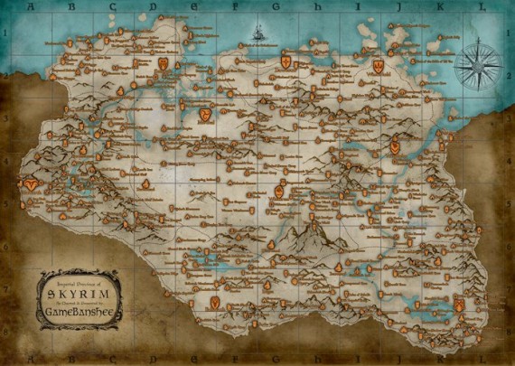Skyrim World Map, Dunia buatan didalam game The Elder Scrolls V : Skyrim