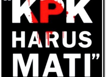 Poster koruptor KPK Harus Mati yang dirilis ICW