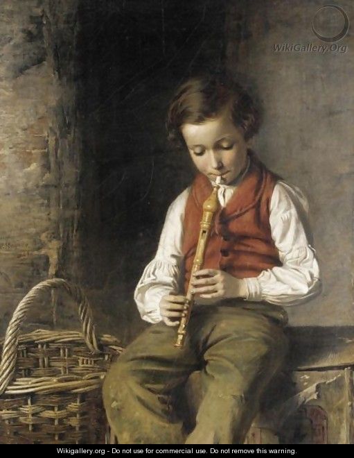 Boy With Flute - John William Haynes 