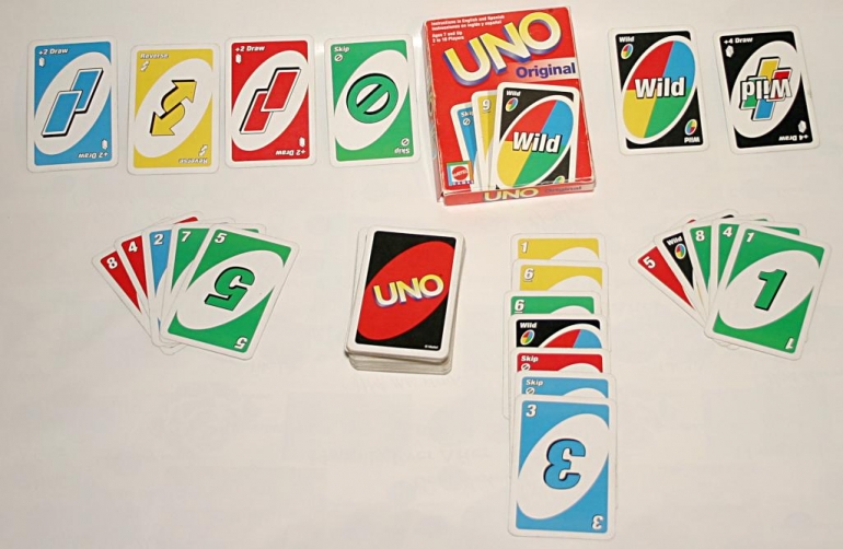 Kartu Uno, kartu yang dipakai dalam permainan Uno