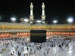 Kaaba at the heart of Mecca. As the night goes...