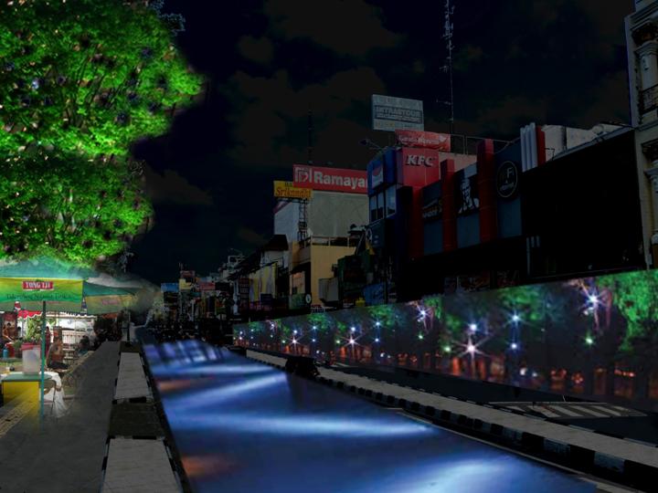 lighting street furniture berkolaborasi indah dengan Infrastruktur dan sarana jalan. (foto.dok.pemkotyk)