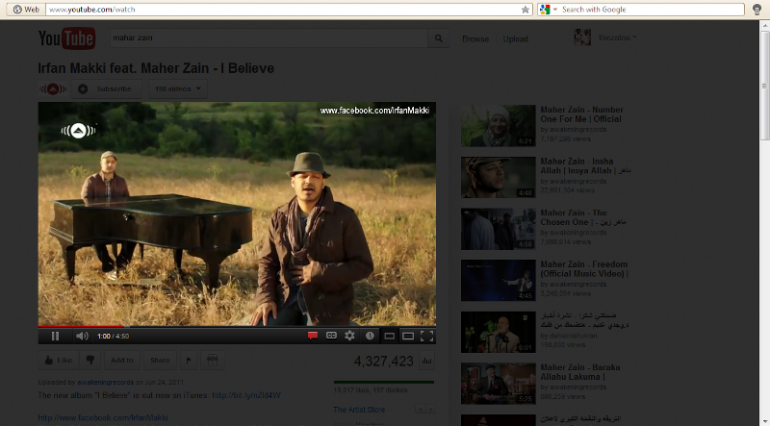 Tampilan video menggunakan add-ons Turn off the light