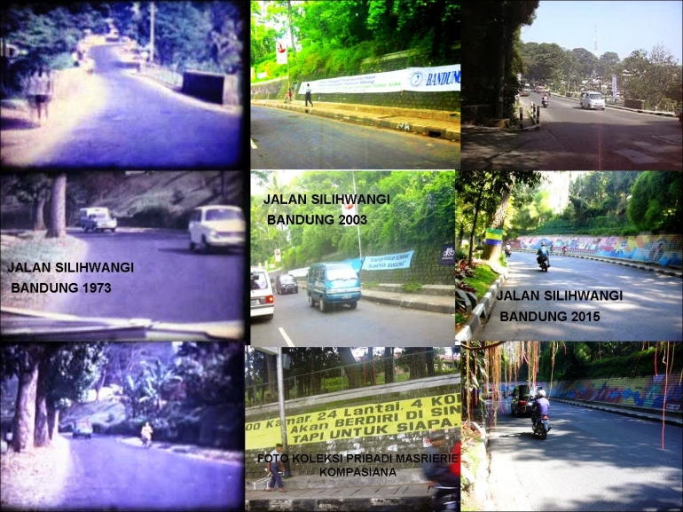 Jalan Siliwangi Bandung (Baksil) , kiri tahun 1973 , tengah tahun 2003, kanan tahun 2015. Bandung tempo dulu, Babakan Siliwangi jadul
