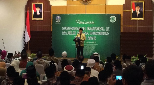 Jokowi minta MUI jadi tenda besar Islam moderat Tanah Air - Harus lakukan reformasi internal - Presiden Jokowi saat memberi sambutan di Munas MUI ke-IX di Surabaya