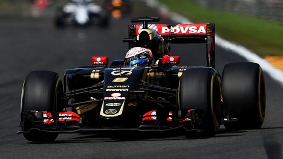 Romain Grosjean finis pada posisi tiga di Spa. (Fox Sports / Getty Images)