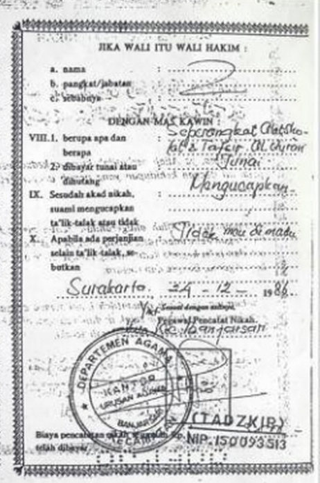 Yang Menarik Dari Akta Nikah Jokowi Dan Iriana Kompasiana Com