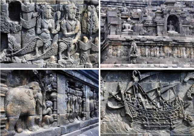 Beberapa relief di zona Rupadhatu (dok. pribadi)
