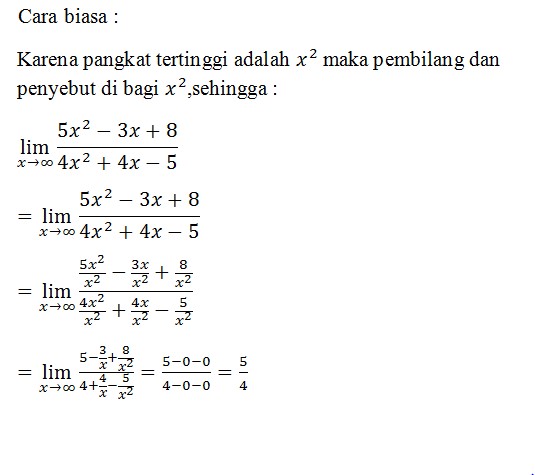 Contoh Soal Limit Fungsi Aljabar Smk - Riset