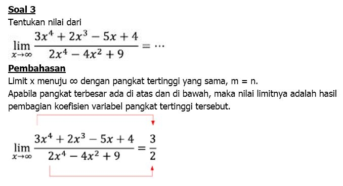 Tips Mengerjakan Soal Limit Fungsi Aljabar Bentuk Tak Tentu