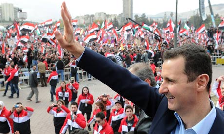 Assad dielu-elukan oleh rakyat Suriah (Sumber gambar : www.theguardian.com)